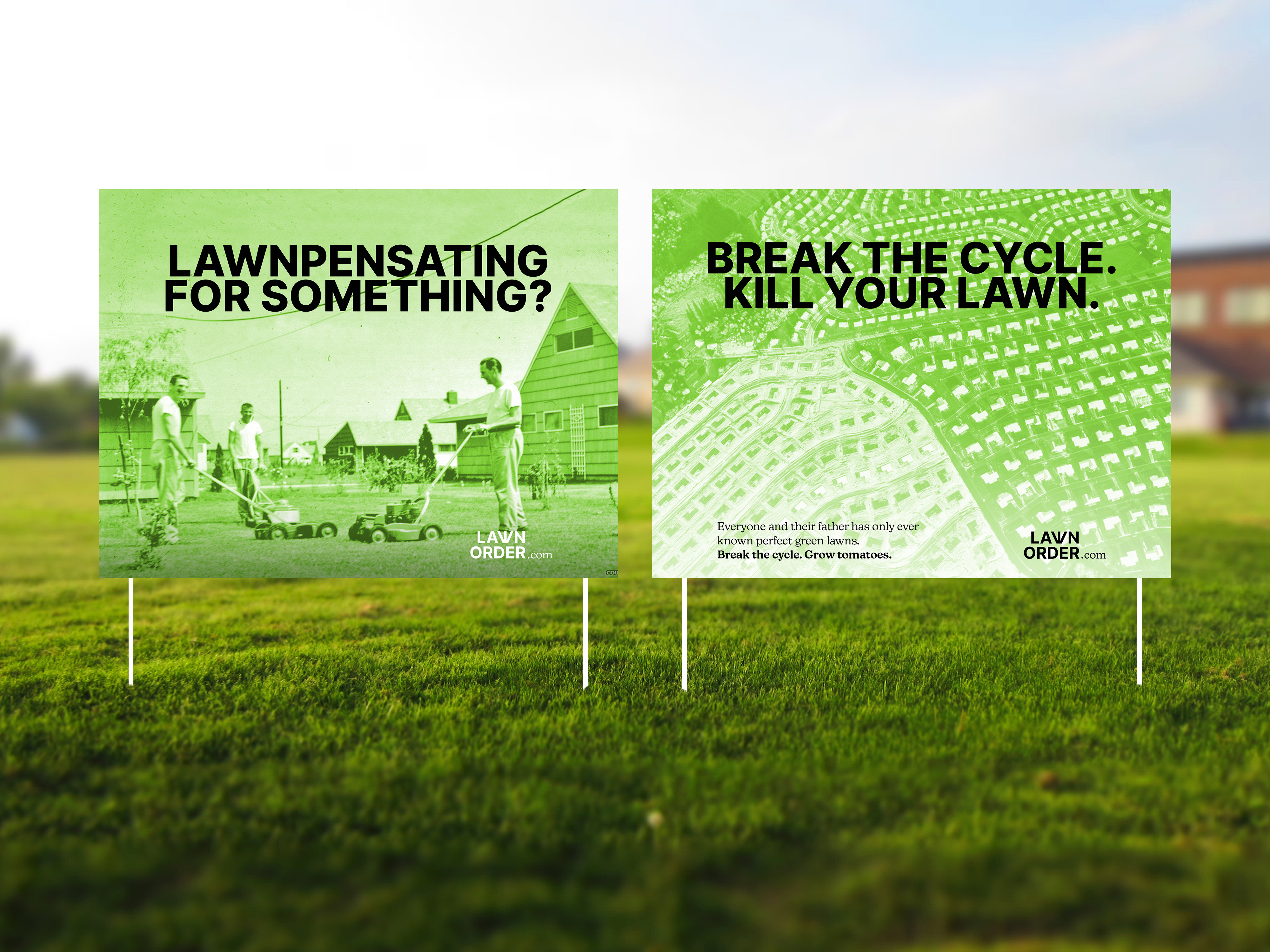 Double-sided lawn sign design